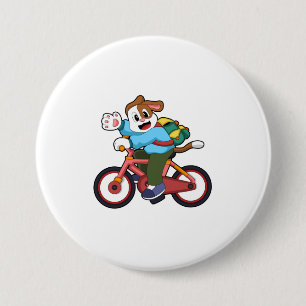 Dog with Bicycle 7.5 Cm Round Badge