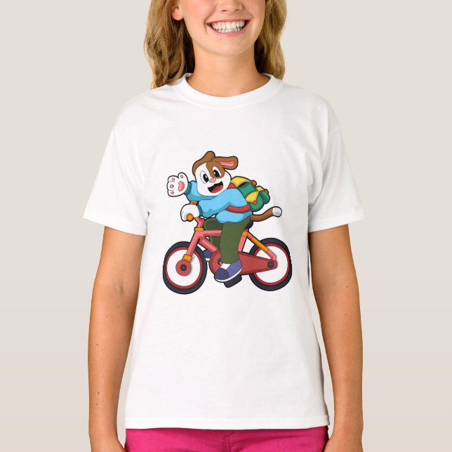 Dog with Bicycle T-Shirt (Front)