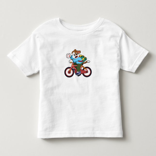 Dog with Bicycle Toddler T-Shirt (Front)