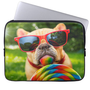 Dog With Big Lollipop Laptop Sleeve