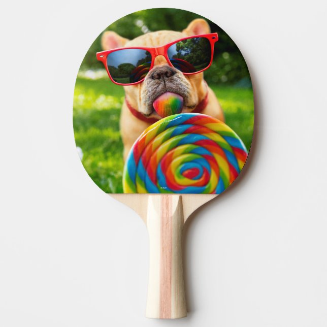 Dog With Big Lollipop Ping Pong Paddle (Front)