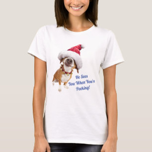 Dog With Big Santa Hat T-Shirt