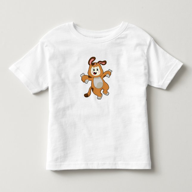 Dog with Bone as Rabbit Toddler T-Shirt (Front)