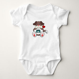 Dog with Bone Baby Bodysuit