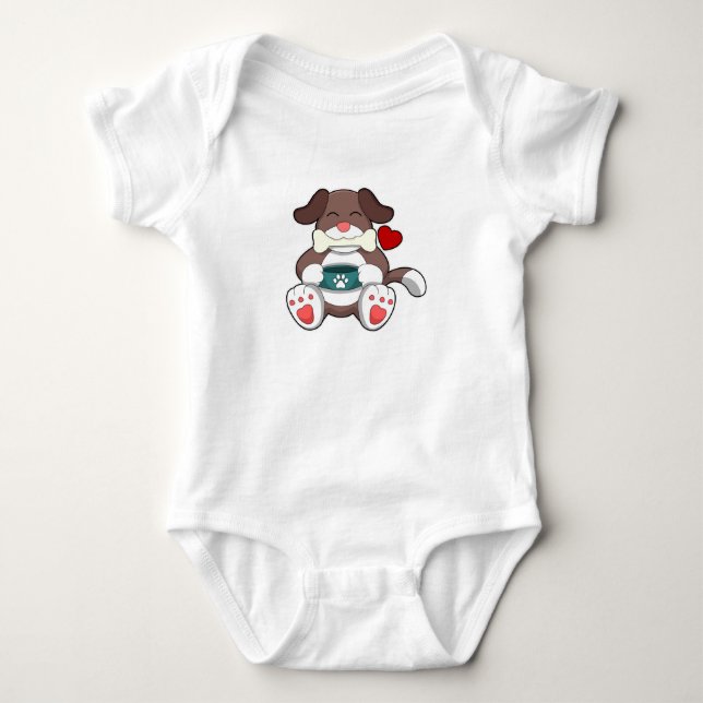 Dog with Bone Baby Bodysuit (Front)