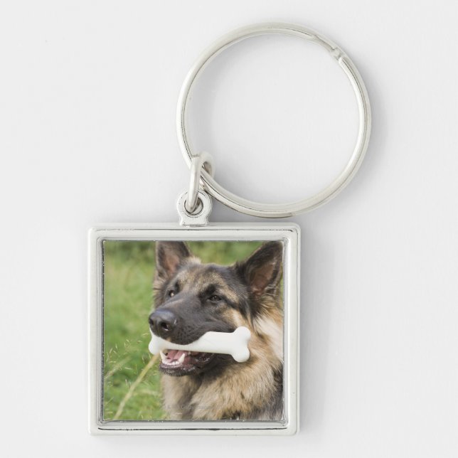 Dog with bone key ring (Front)