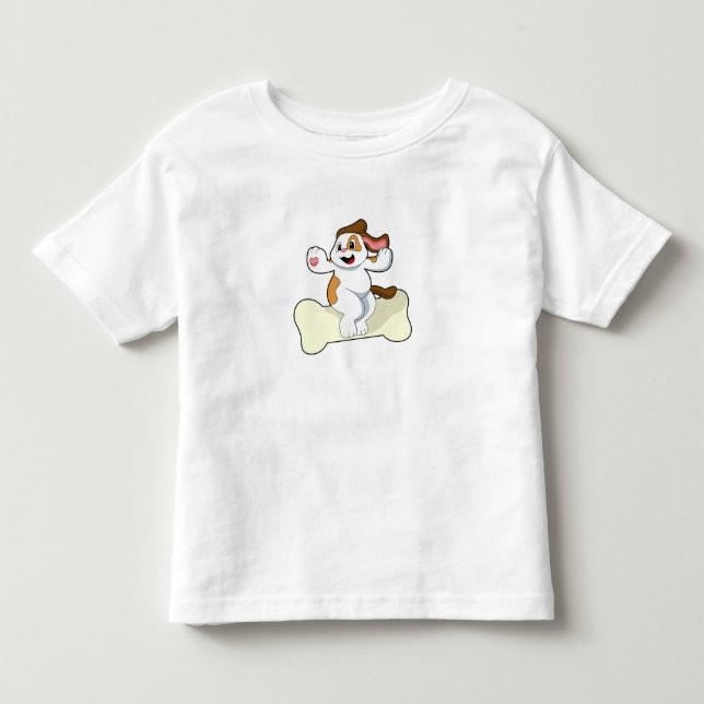 Dog with Bone Toddler T-Shirt (Front)