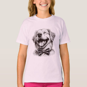 dog with bow tie laughing T-Shirt