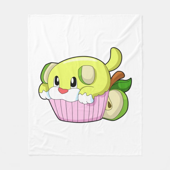 Dog with Cake Fleece Blanket (Front)