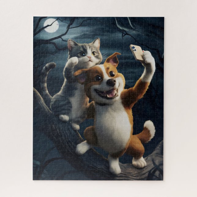 Dog with cat. jigsaw puzzle (Vertical)