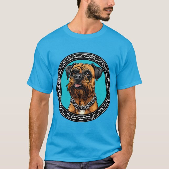 Dog with Chain Collar and Bold Background T-Shirt (Front)