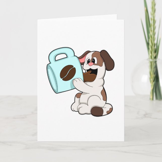 Dog with Cup of Coffee Card (Front)
