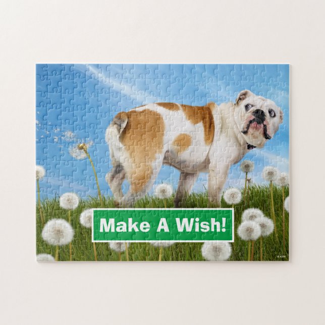 Dog With Dandelion Jigsaw Puzzle (Horizontal)