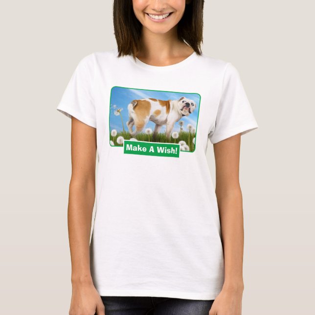 Dog With Dandelion T-Shirt (Front)