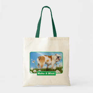 Dog With Dandelion Tote Bag