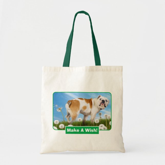 Dog With Dandelion Tote Bag (Front)