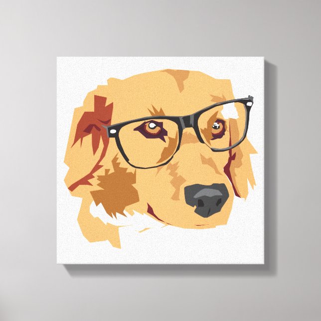 Dog With Glasses Canvas Print (Front)