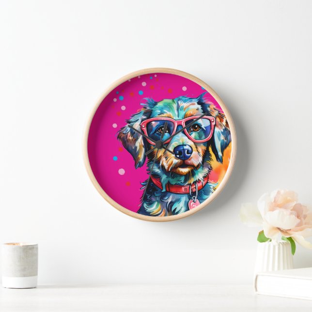Dog with Glasses Clock (Home)