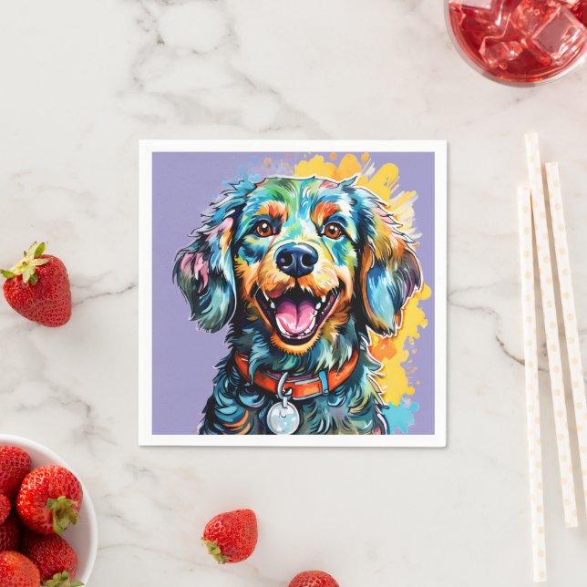 Dog with Glasses Napkin (Insitu)