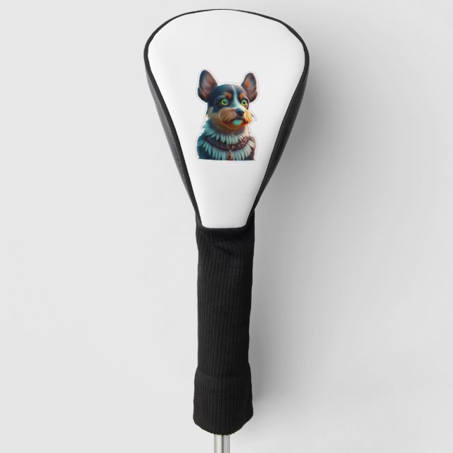 Dog with green eys Classic T-Shirt Golf Head Cover (Front)