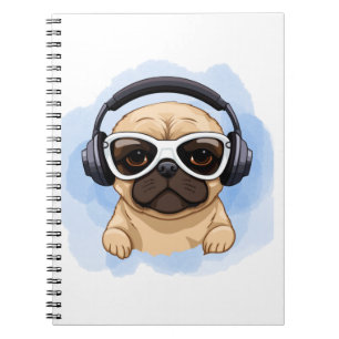 Dog With Headphones 2 Notebook