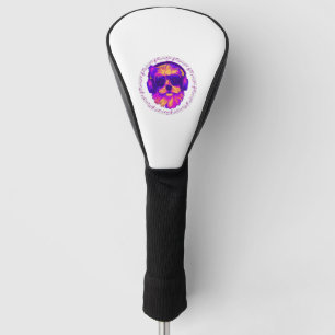 dog with headphones dog with glasses   golf head cover