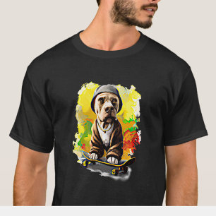 Dog with Helmet on a Skateboard T-Shirt