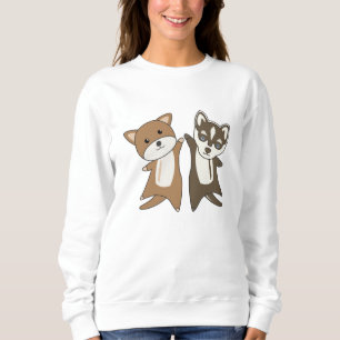 Dog With Husky Cute Animals Dog Friend Sweatshirt