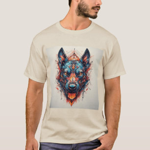 Dog with Modern Abstract Design T-Shirt