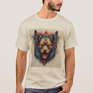 Dog with Modern Abstract Design T-Shirt