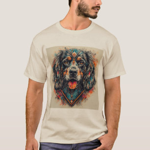 Dog with Modern Abstract Design T-Shirt