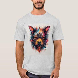 Dog with Modern Abstract Design T-Shirt