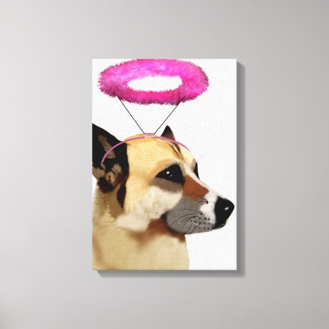 Dog with Pink Halo Canvas Print (Front)