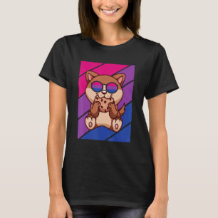 Dog With Pride Bisexual Flag LGBTQ Proud Ally Prid T-Shirt