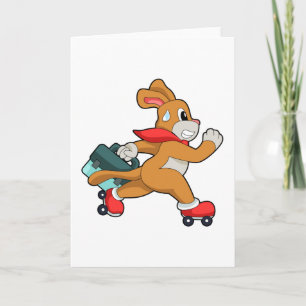 Dog with Roller skates Card