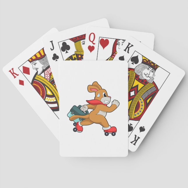 Dog with Roller skates Playing Cards (Back)