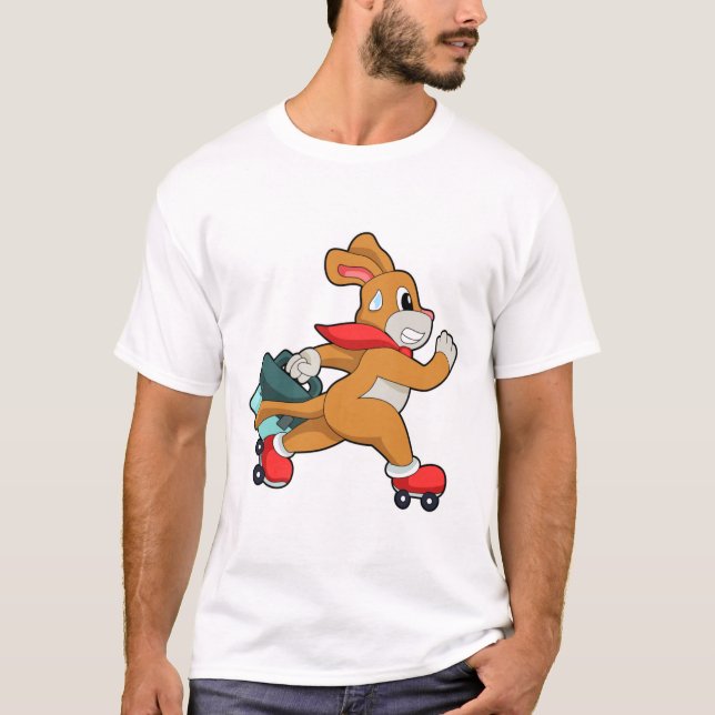 Dog with Roller skates T-Shirt (Front)