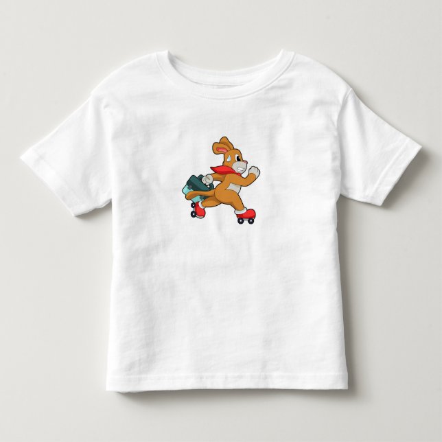 Dog with Roller skates Toddler T-Shirt (Front)