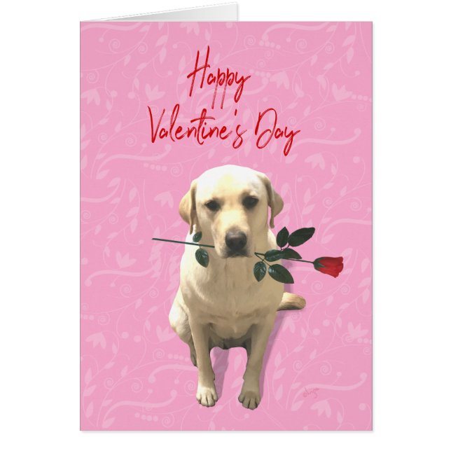Dog with Rose Happy Valentine's Day Holiday (Front)