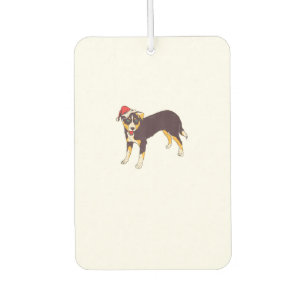 Dog With Santa Hat - Funny Christmas Car Air Freshener