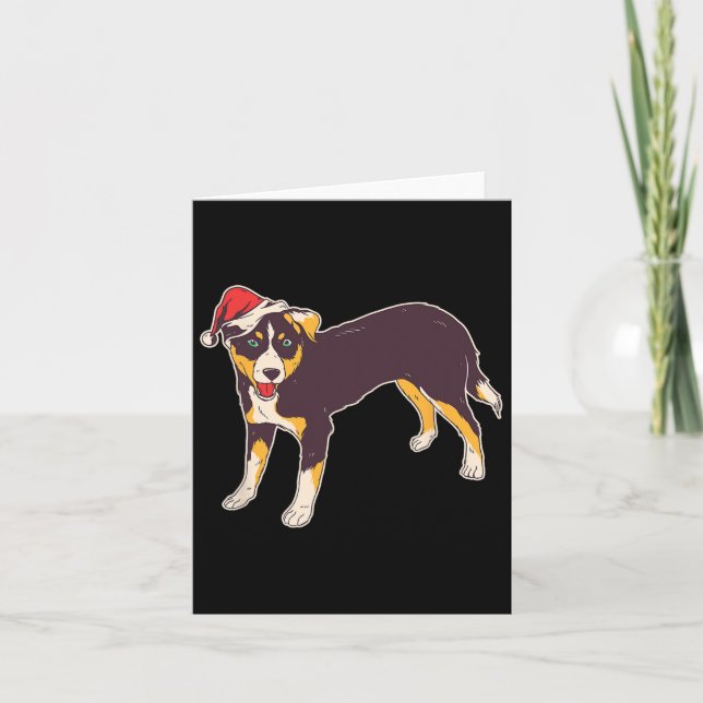 Dog With Santa Hat - Funny Christmas  Card (Front)