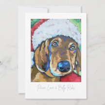 Dog with Santa Hat holiday note card