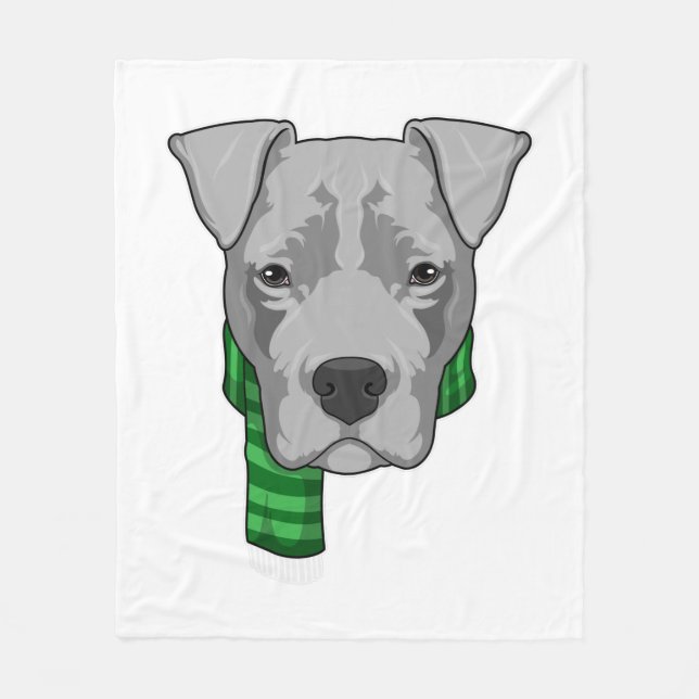 Dog with Scarf Fleece Blanket (Front)