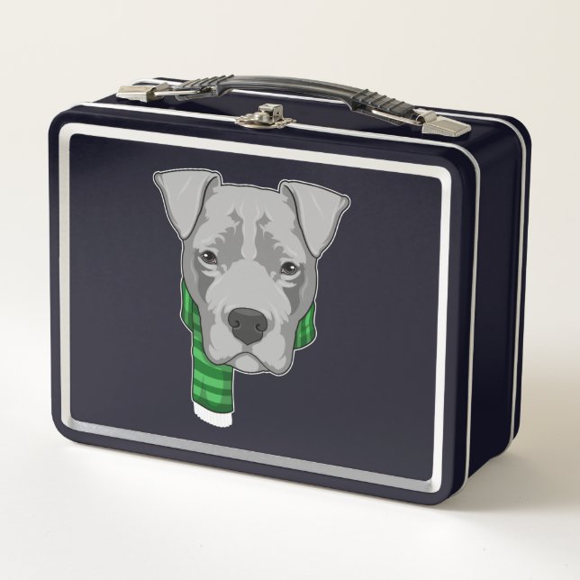 Dog with Scarf Metal Lunch Box (Front)