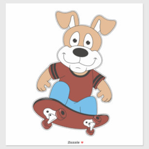 dog with skateboard Custom-Cut Vinyl Sticker