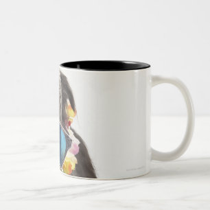 Dog with sunglasses and parfait Two-Tone coffee mug