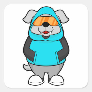 Dog with Sunglasses Square Sticker