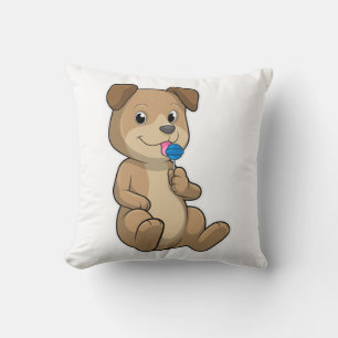 Dog with Sweets Lollipop Cushion