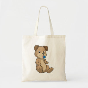 Dog with Sweets Lollipop Tote Bag