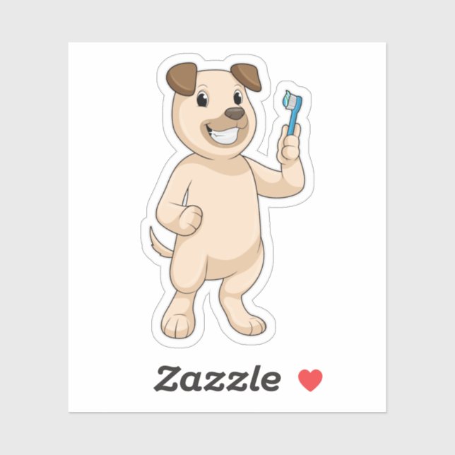 Dog with Toothbrush (Sheet)